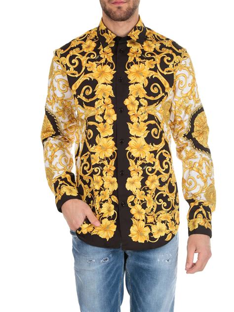 versace gold shirts|versace collection men shirt.